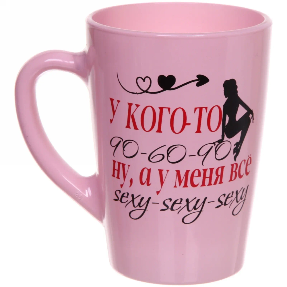 Кружка стеклянная 300мл «Для милых дам» Розовая пудра (10 видов) в подарочной упаковке ZD1334/01