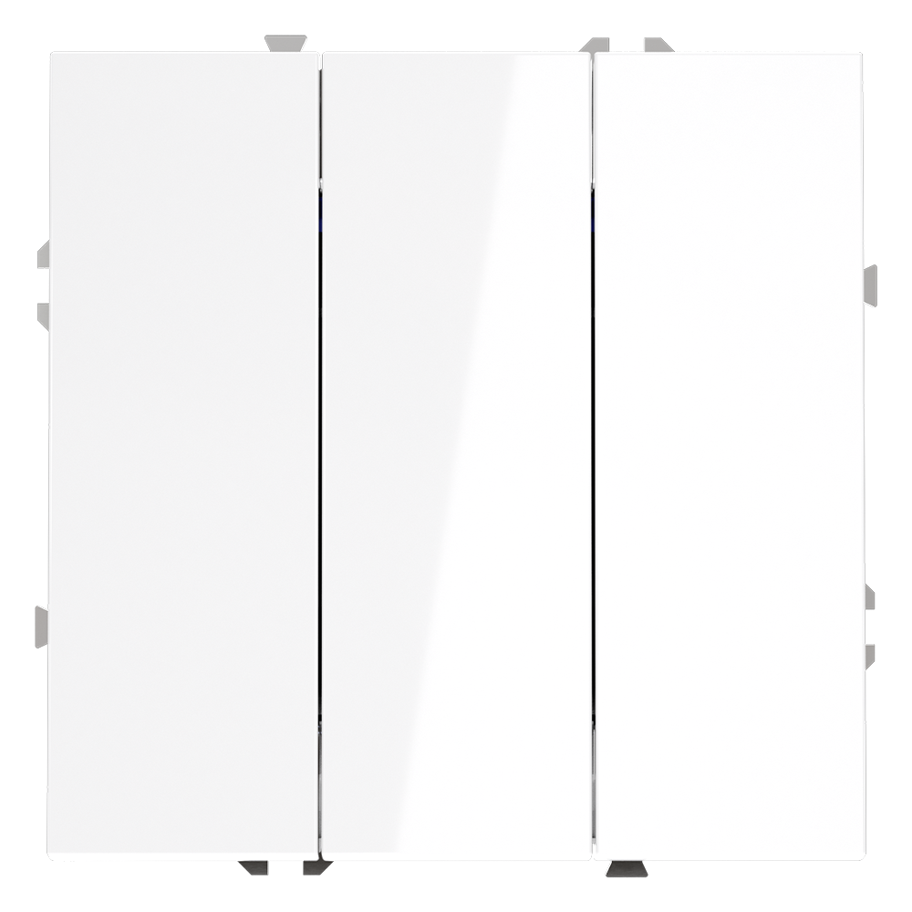 Выключатель встраиваемый VOLTUM S70 трехклавишный 10А, (белый глянцевый)