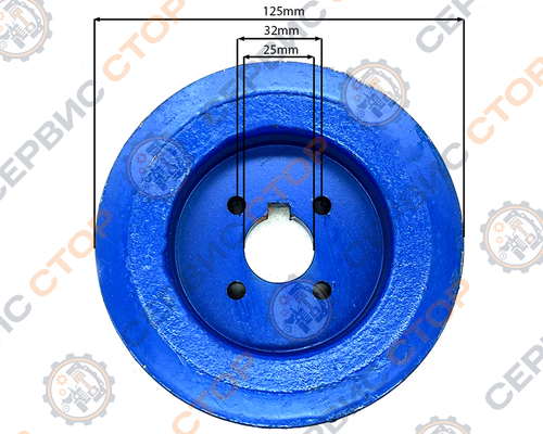 Шкив верхний двухручейковый привода горки Anna