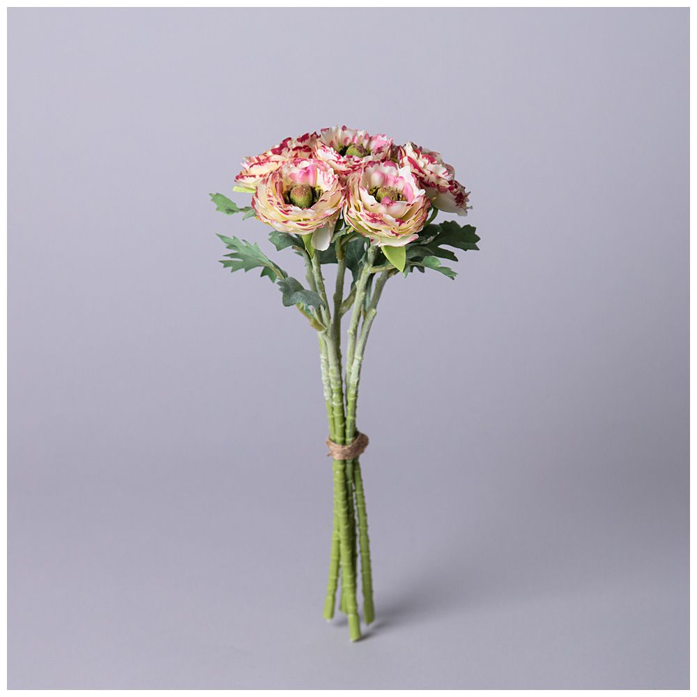 БУКЕТ ИСКУССТВЕННЫХ ЦВЕТОВ "РАНУНКУЛЮС" ВЫСОТА= 31СМ (МАЛ=12ШТ./КОР=72ШТ.)