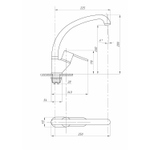 Смеситель для кухни 40к ПРОФСАН ПСМ-335-008 "ПЛЮС"  выс. пов. излив, п/гайку, без подводки, ХРОМ