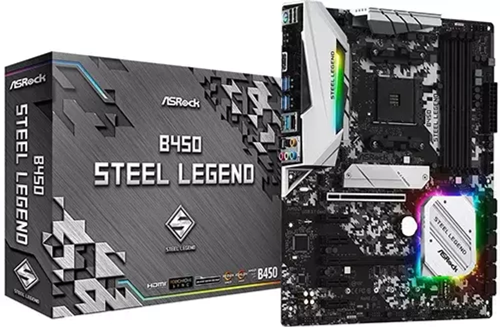 Материнская плата ASROCK B450 STEEL LEGEND AMD AM4 B450/4DDR4/6SATA3 ATX