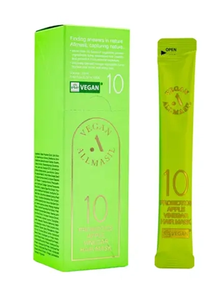 ALLMASIL - МАСКА ДЛЯ ВОЛОС ПРОТИВ ПЕРХОТИ С ЯБЛОЧНЫМ УКСУСОМ 10 PROBIOTICS APPLE VINEGAR HAIR MASK STICK POUCH, 12 МЛ * 10 ШТ