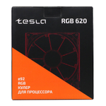 Кулер для CPU TESLA 620RGB, 2х92мм, 2200rpm, 3-pin, Al+Cu, серебристый-белый-прозрачный/FRGB, 64CFM, 23дБ, 6-PIPE(прямой контакт), TDP 180Вт, INTEL 1700/1200/115x/775/1366, AMD AM5/AM4/AM3(+)/AM2(+)/FM2(+)/FM1/754/940/939 (TSL-620-RGB)