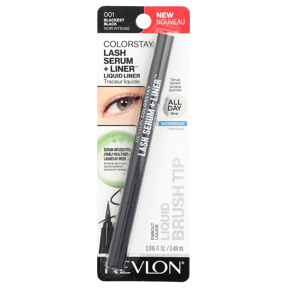 Revlon, ColorStay™, сыворотка и подводка для ресниц Lash Serum, 001 черный, 0,48 мл (0,016 жидк. унции)