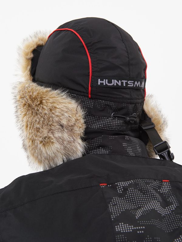 Шапка ушанка зимняя Reflect ткань Reflex Membrane цвет Чёрный иск. мех Волк