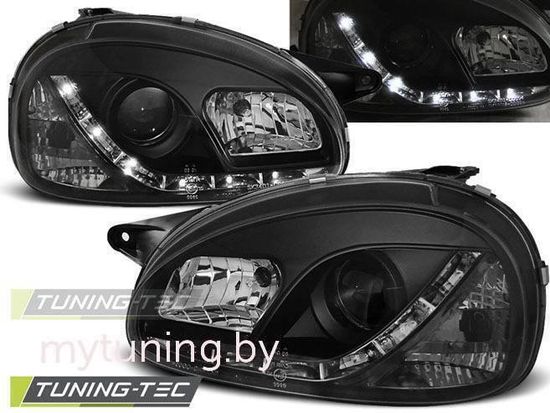 Передние фары Opel Corsa B daylight black