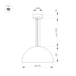Светильник SP-RESTO-HANG-R1200-200W Warm3000 (BK, 100 deg, 230V) (Arlight, IP20 Металл, 3 года) 039931