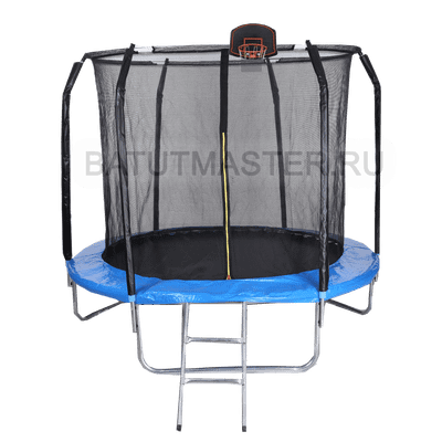 Батут с сеткой, с баскетбольным кольцом, диаметр 10 фт