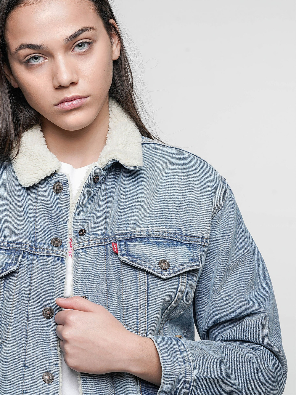 Куртка джинсовая утепленная женская LEVI'S EX-BF SHERPA TRUCKER