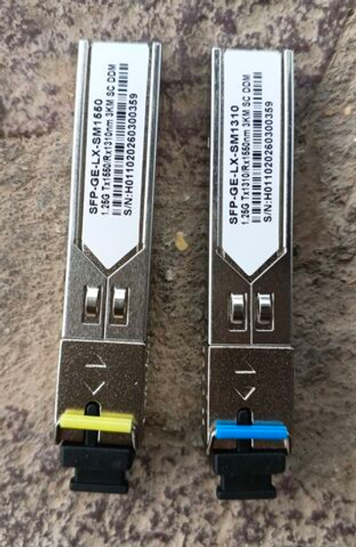 Трансиверы (пара) WDM SFP, одноволоконные, SC, 1,25Gb/s, 1550/1310нм, SM, 3км, DDM