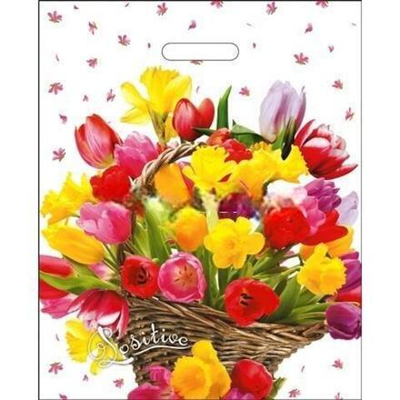 Пакет с прорубной ручкой ПВД 38х47 (60 мкм) "Хорошее настроение" лам. (50/500 шт.) Интерпак