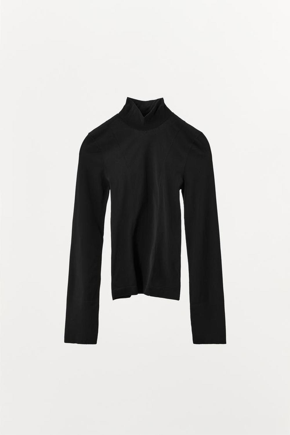 ZARA ТОП ОБЛЕГАЮЩЕГО КРОЯ С ДЕКОРАТИВНОЙ СТРОЧКОЙ, ЧЕРНЫЙ