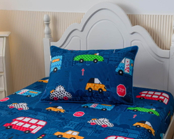 Детское постельное белье 1.5 спальное Sofi De MarkO Трафик синее