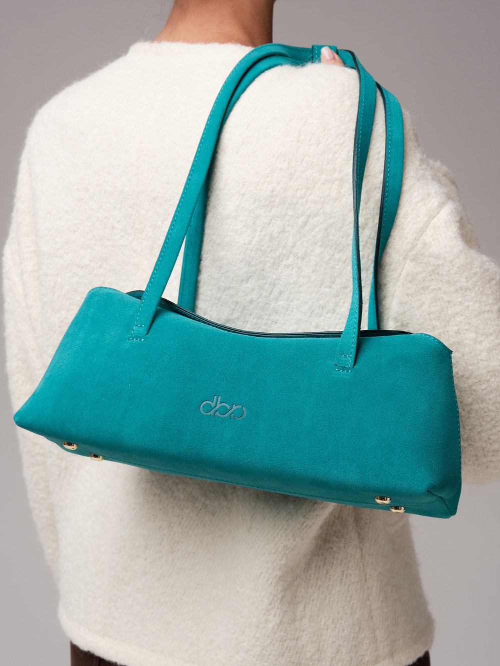 Женская замшевая сумка DBR 31127 зеленый изумруд