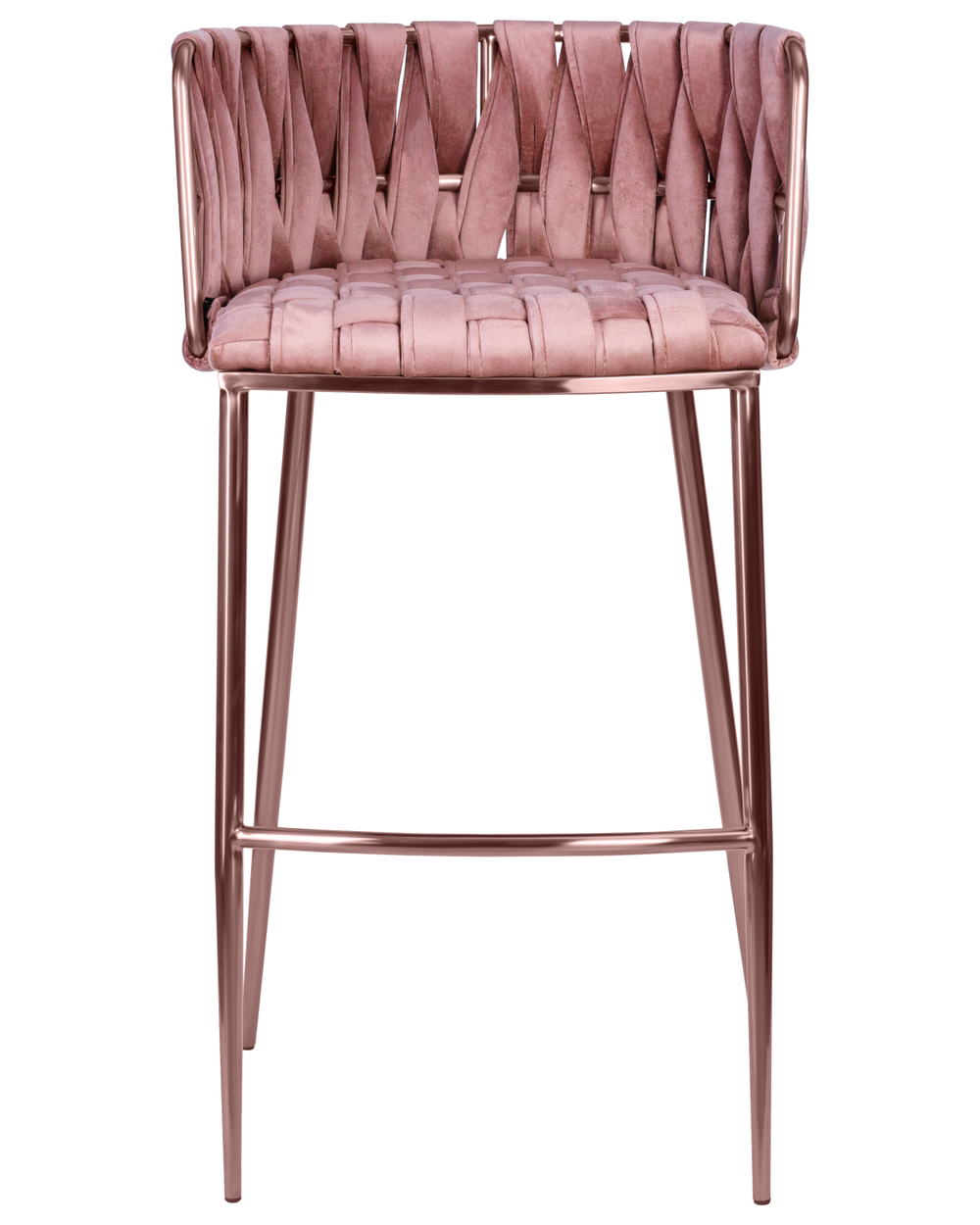 Набор 4 шт Стул барный DOBRIN EMMA ROSE GOLD, розовый велюр (VF-10)