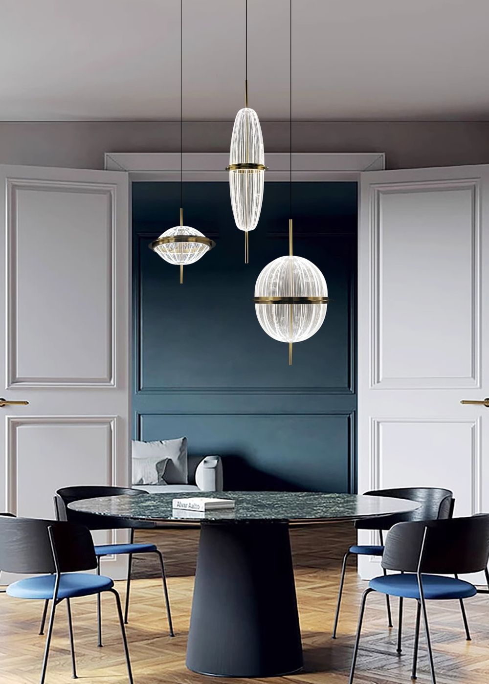 Подвесной светильник 8631P/C copper/clear