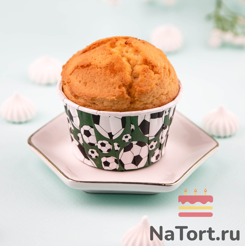 Формы бумажные с ламинацией «Маффин» 50х40 мм (Футбол) 100 шт