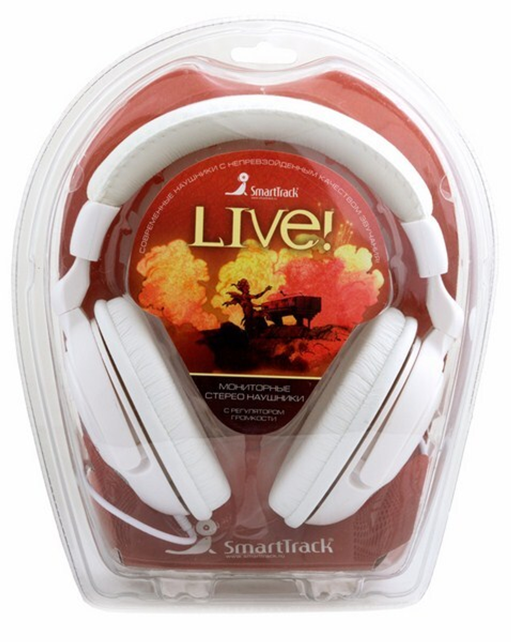 Игровые наушники SmartBuy LIVE 4м кабель,50 мм динамики (белый)