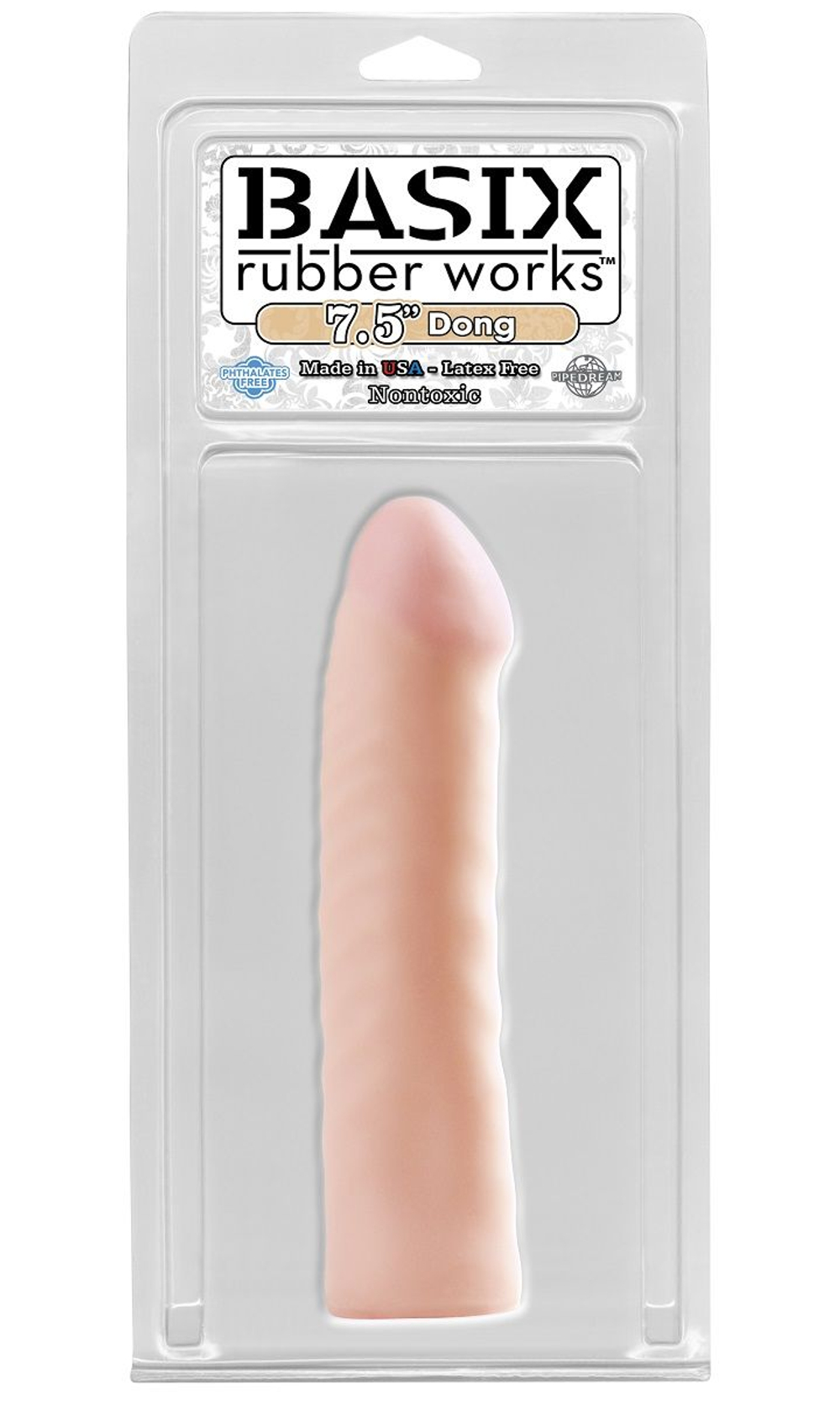 Фаллоимитатор Basix Rubber Works 7.5 Dong - 19,1 см. (Цвет: телесный)