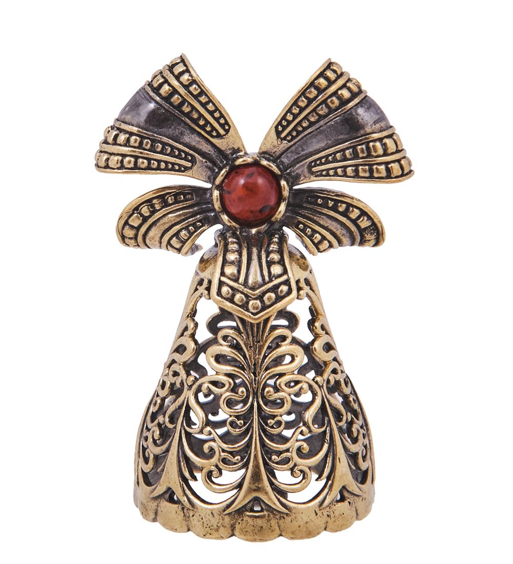 AM-4155 Колокольчик «Бант» (латунь, янтарь)