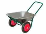 Тачка 65л садовая оцинкованная 150кг 2 пневматических колеса 330мм П-ручка WB 4207-2