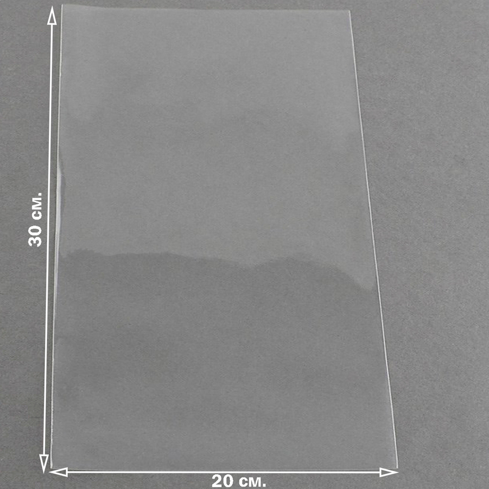 Пакеты 20х30 см БОПП упаковочные прозрачные без клеевого клапана