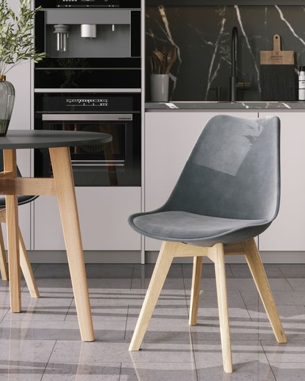 Стул FRANKFURT велюр серый