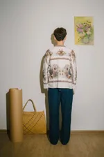 Рубашка Soeurs Gray Peonies Shirt beige