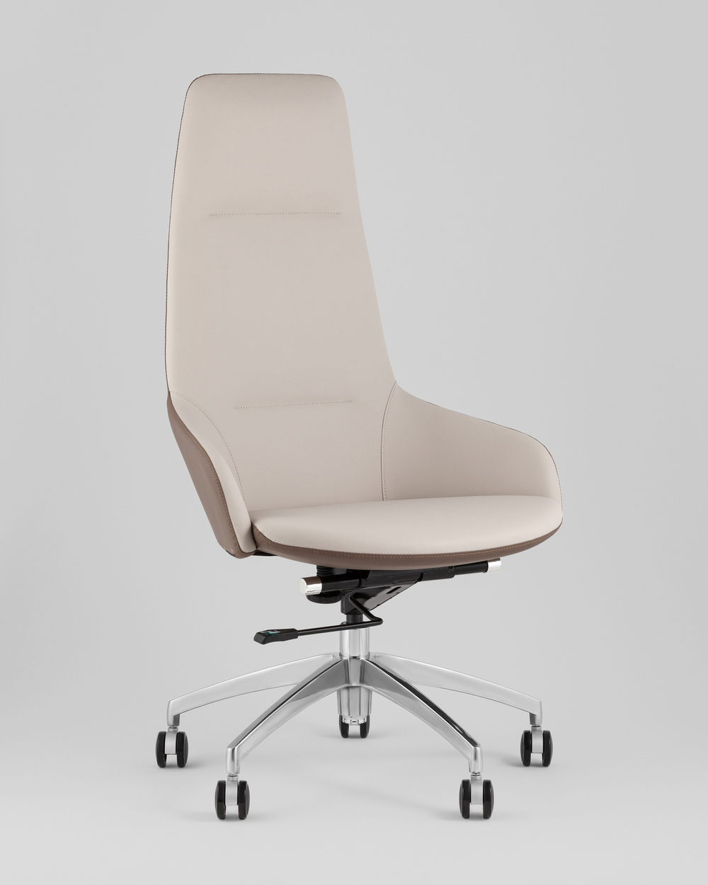Кресло руководителя TopChairs Soulo светло-серый, коричневый