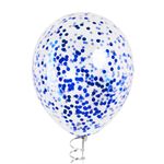 Шар с конфетти синий 32 см  (БГ-17)