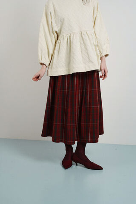 Юбка-колокол, красная клетка