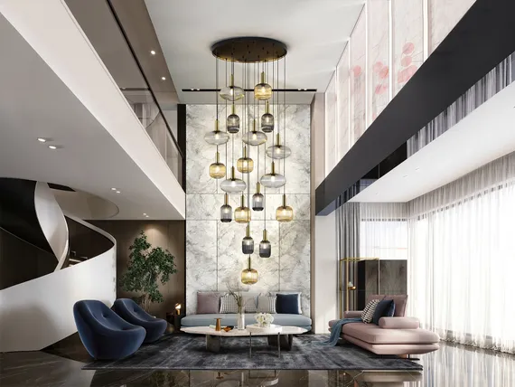 Люстра Norma 18L черный/латунь