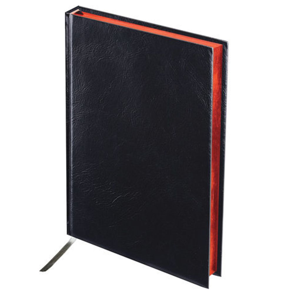 Ежедневник недатированный А5 138х213 мм BRAUBERG "Black Jack" под кожу, 160 л., черный, 123844