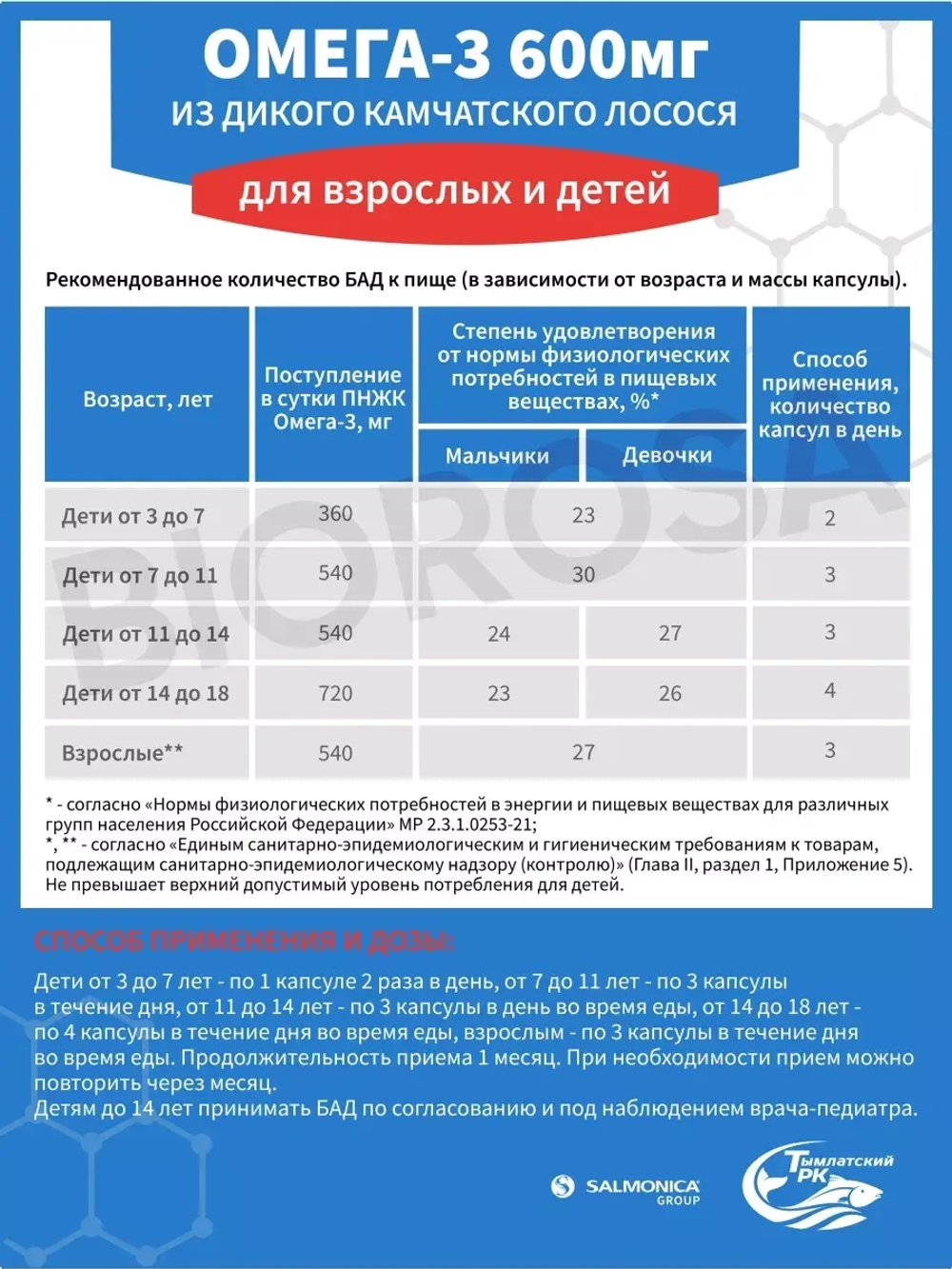 Омега 3 дикий камчатский лосось 240 капсул Бад Салмоника