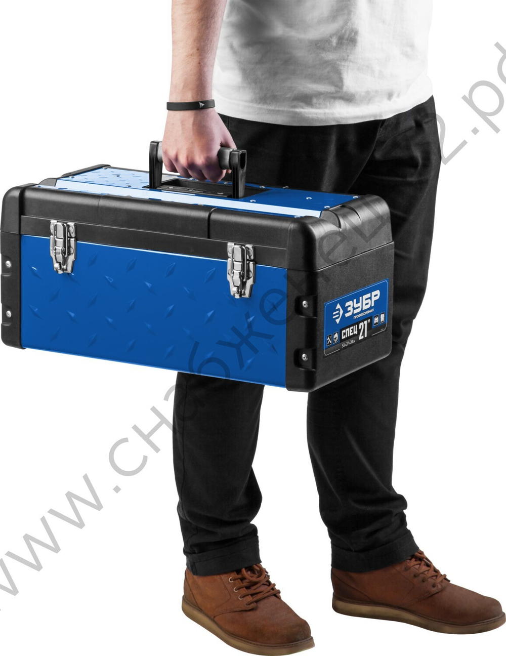 ЗУБР СПЕЦ-21, 530 x 270 x 240 мм, (21″), металлический ящик для инструментов, Профессионал (38155-21)