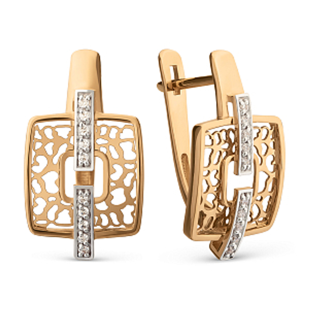 Серьги из золота с фианитами