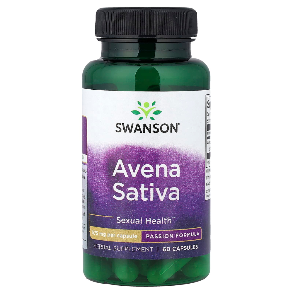 Swanson, овса (Avena sativa), 60 капсул (575 мг в 1 капсуле)