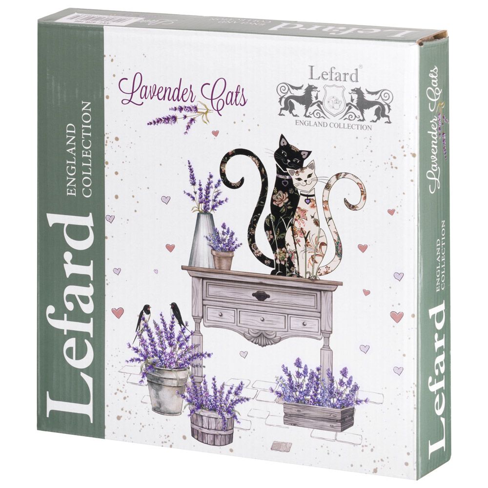 НАБОР ТАРЕЛОК ЗАКУСОЧНЫХ LEFARD "ЛАВАНДОВЫЕ КОТЫ" 2 ШТ. 20,5*2 СМ (КОР=18НАБ.)