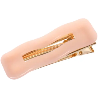 Зажим для волос «ЛАВИТА», прямоугольник, цвет пудровый, 6,7*2,3см (белый блистер)