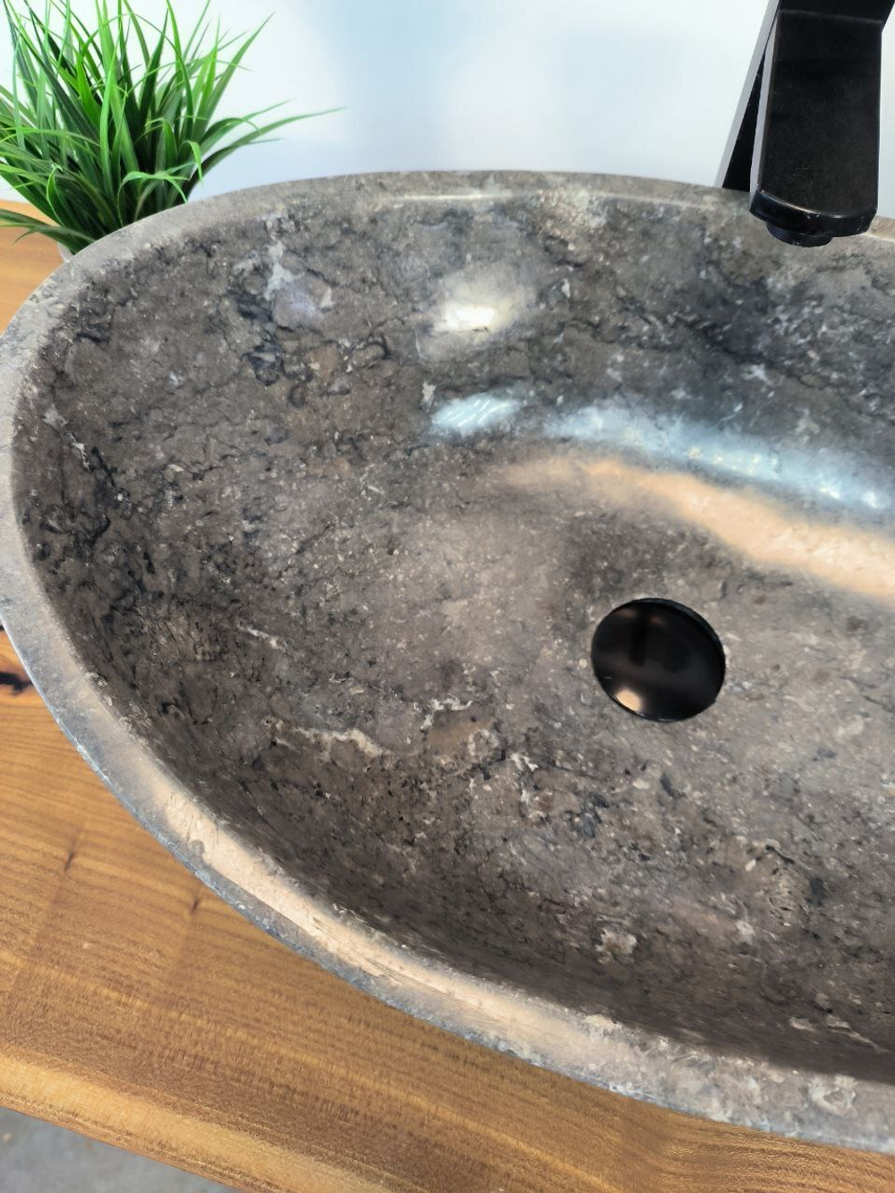Раковина из мрамора Oval Grey OM-65715  (55*38*19) из натурального камня