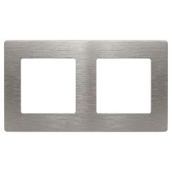 Рамка для розеток и выключателей ЭРА Серия 12 12-5102-16 на 2 поста, Сатин, титан