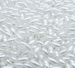 БА001БР48 Акриловые бусины формы "рис", цвет: белый, размер: 4х8 мм, 15 гр.