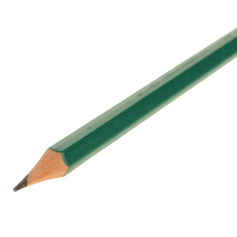 Карандаш ч/г "Зеленый" шестигранный без ластика, без ШК (Комплект 12шт.)
