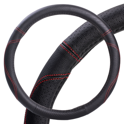 Оплетка руля M Airline кожа перфорированная, красная прошивка