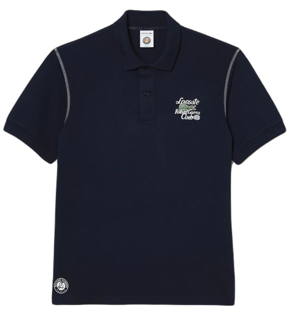 Мужское теннисное поло Lacoste Sport Roland Garros Edition Pique Polo Shirt - bleu marine