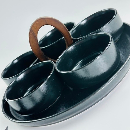 Lenardi 235-036 Менажница 28см BLACKWOOD в под.уп.(х8)Фарфор