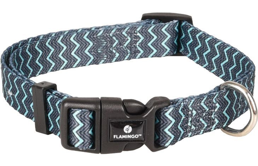 Ошейник SINAM L 45-65 см/ 25 мм, зелёный/серый, Flamingo