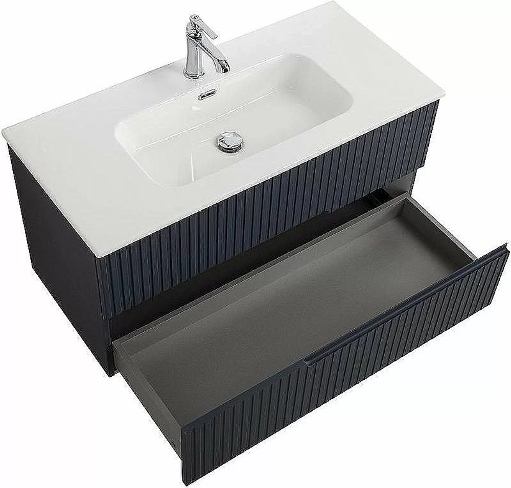 Тумба с раковиной Cezares DUET-N 100 DUET-N-1000-2C-SO-GR-P графит