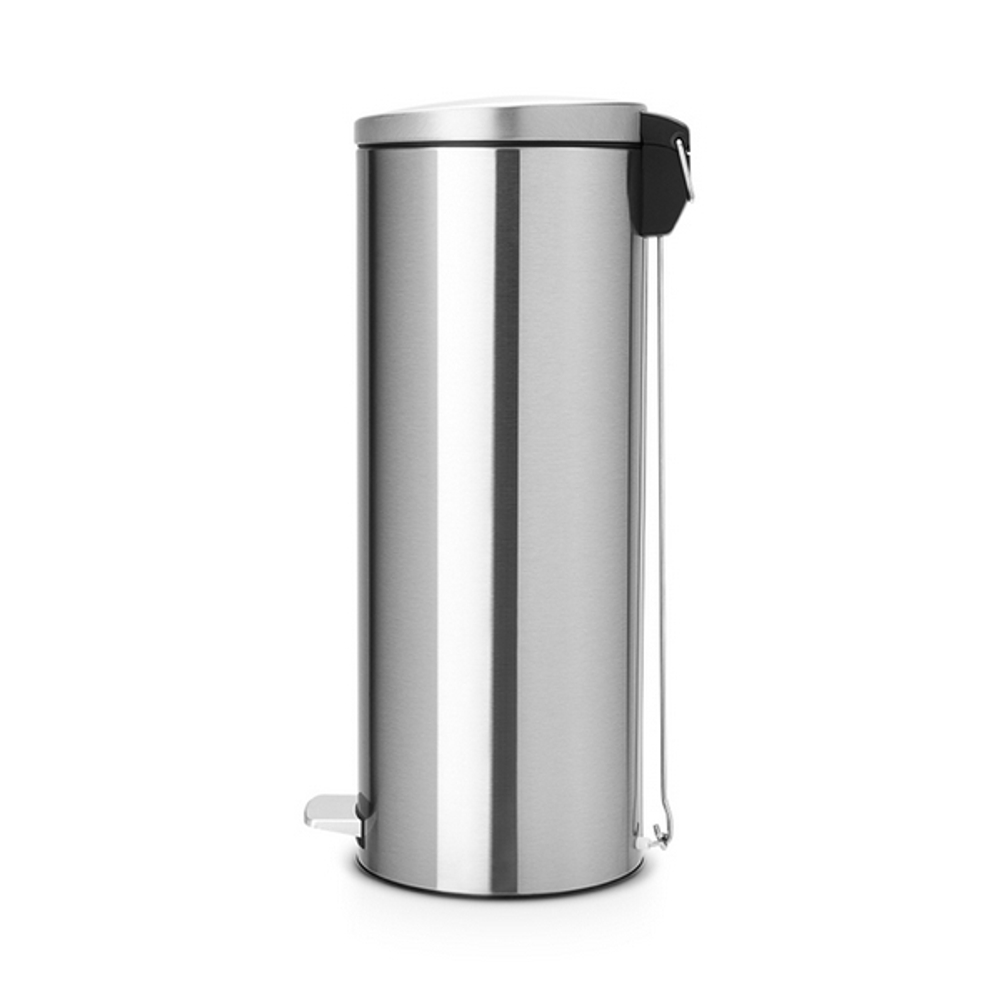 Ведро для мусора Brabantia МС матовая сталь с защитой от отпечатков пальцев 20л вид сбоку